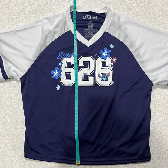 NEW!! Disney Lilo and Stitch Sports Jersey #626 Blue and White - Size: XL/TG - Picture 5 of 7